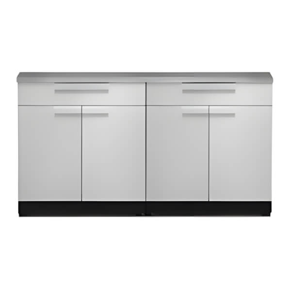 NewAge Outdoor Kitchens Stainless Steel 3-Piece Outdoor Kitchen Set with Countertops-70004-2 + 65802-Garage Giant