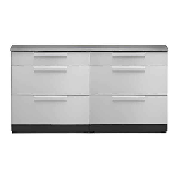 NewAge Outdoor Kitchens Stainless Steel 3-Piece Outdoor Kitchen Set with Countertops and Covers-70003-2 + 65802 + 65872 + 65881-Garage Giant