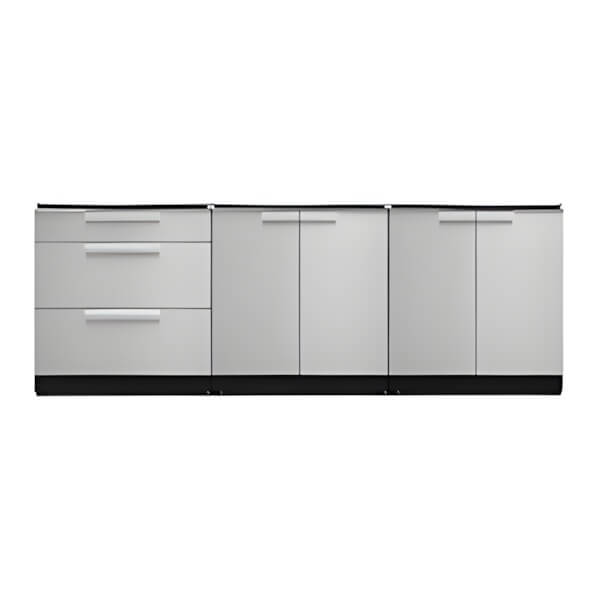 NewAge Outdoor Kitchens Stainless Steel 3-Piece Outdoor Kitchen Set (No Countertop)-70001-2 + 70003-Garage Giant