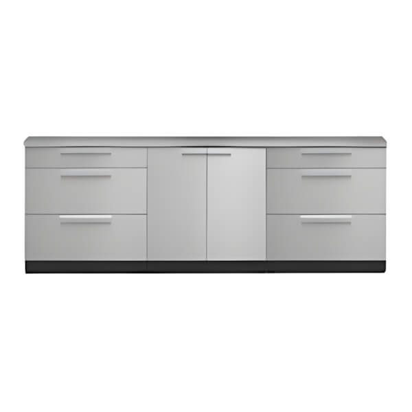 NewAge Outdoor Kitchens Stainless Steel 4-Piece Outdoor Kitchen Set with Countertops-70003-2 + 70001 + 65804-Garage Giant