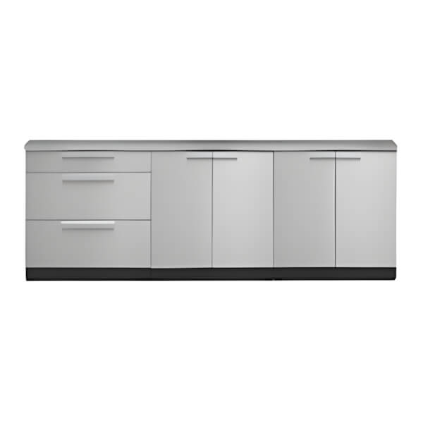 NewAge Outdoor Kitchens Stainless Steel 4-Piece Outdoor Kitchen Set with Countertops-70001-2 + 70003 + 65804-Garage Giant