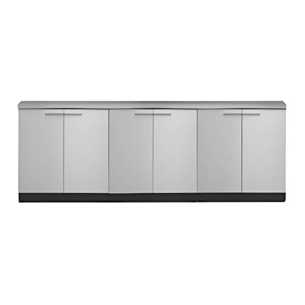 NewAge Outdoor Kitchens Stainless Steel 4-Piece Outdoor Kitchen Set with Countertops-70001-3 + 65804-Garage Giant
