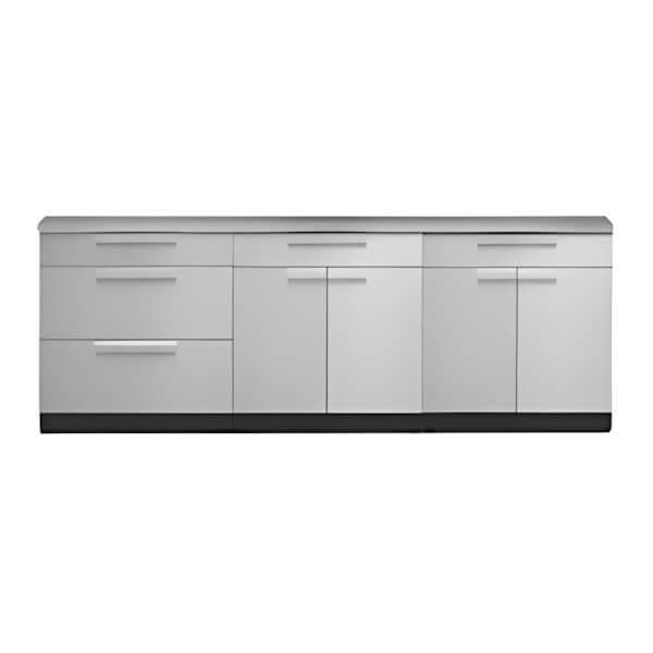 NewAge Outdoor Kitchens Stainless Steel 4-Piece Outdoor Kitchen Set with Countertops-70005-2 + 70003 + 65804-Garage Giant
