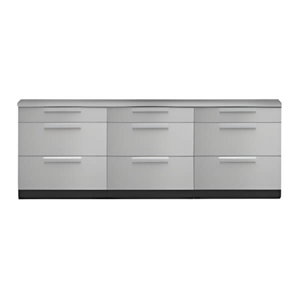 NewAge Outdoor Kitchens Stainless Steel 4-Piece Outdoor Kitchen Set with Countertops and Covers-70003-3 + 65804 + 65874 + 65881-Garage Giant