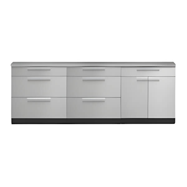 NewAge Outdoor Kitchens Stainless Steel 4-Piece Outdoor Kitchen Set with Countertops and Covers-70003-2 + 70005 + 65804 + 65874 + 65881-Garage Giant
