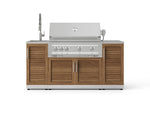 NewAge Outdoor Kitchens Outdoor Grill Island Stainless-Steel 5-Piece Cabinet Set with Sink, 1 Door, Grill Cabinet, Platinum Grill and Stainless Steel Countertop-75329-Garage Giant 