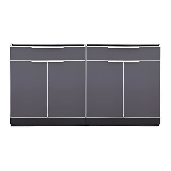 NewAge Outdoor Kitchens Aluminum Slate Grey 2-Piece Outdoor Kitchen Set (No Countertop)-70204-2-Garage Giant