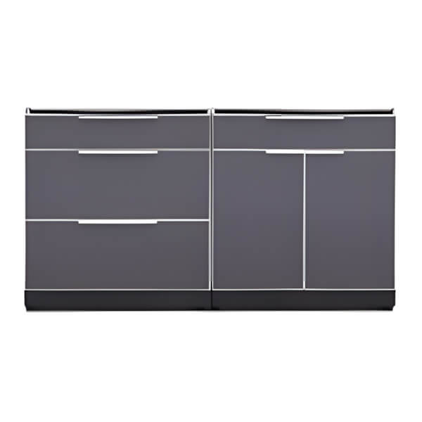 NewAge Outdoor Kitchens Aluminum Slate Grey 2-Piece Outdoor Kitchen Set (No Countertop)-70203 + 70204-Garage Giant