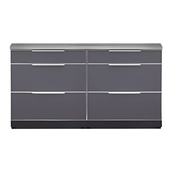 NewAge Outdoor Kitchens Aluminum Slate Grey 3-Piece Outdoor Kitchen Set with Countertops and Covers-70203-2 + 65802 + 65881 + 65872-Garage Giant