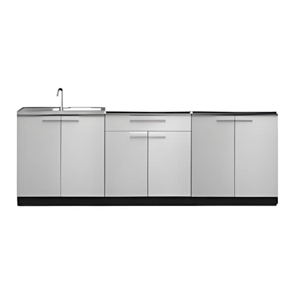 NewAge Outdoor Kitchens Stainless Steel 3-Piece Outdoor Kitchen Set (No Countertop)-70002 + 65088-Garage Giant