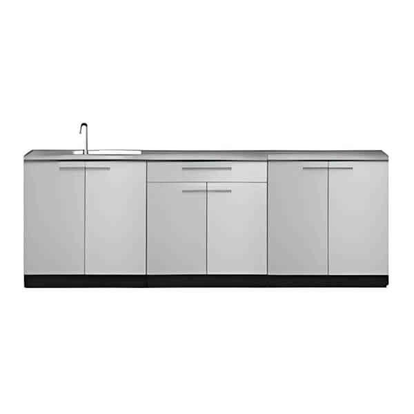 NewAge Outdoor Kitchens Stainless Steel 4-Piece Outdoor Kitchen Set with Countertops and Covers