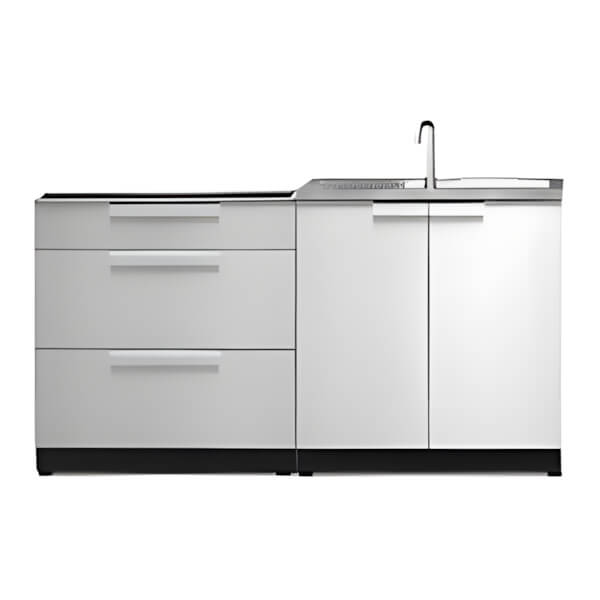 NewAge Outdoor Kitchens Stainless Steel 2-Piece Outdoor Kitchen Set (No Countertop)-70002 + 70003-Garage Giant