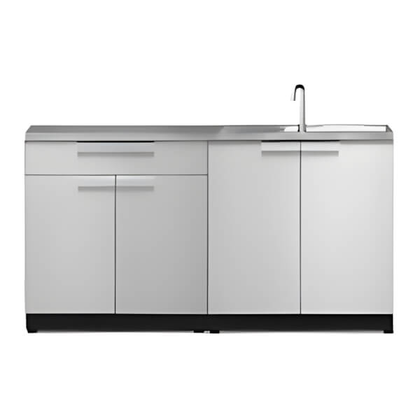 NewAge Outdoor Kitchens Stainless Steel 3-Piece Outdoor Kitchen Set with Countertops-70002 + 70004 + 65800-Garage Giant
