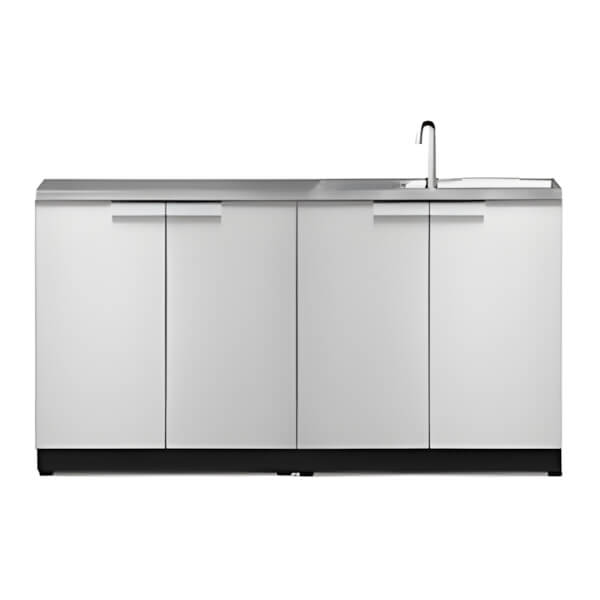 NewAge Outdoor Kitchens Stainless Steel 3-Piece Outdoor Kitchen Set with Countertops and Covers-70002 + 70001 + 65800 + 65872 + 65881-Garage Giant