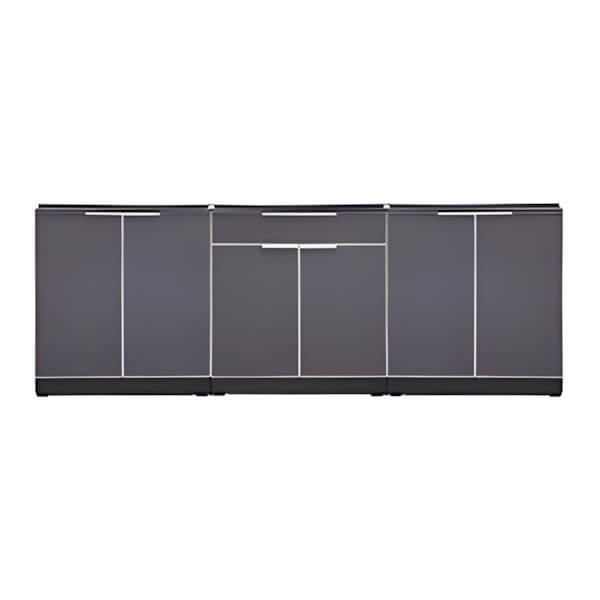 NewAge Outdoor Kitchens Aluminum Slate 3-Piece Outdoor Kitchen Set (No Countertop)-70201-2 + 70204-Garage Giant