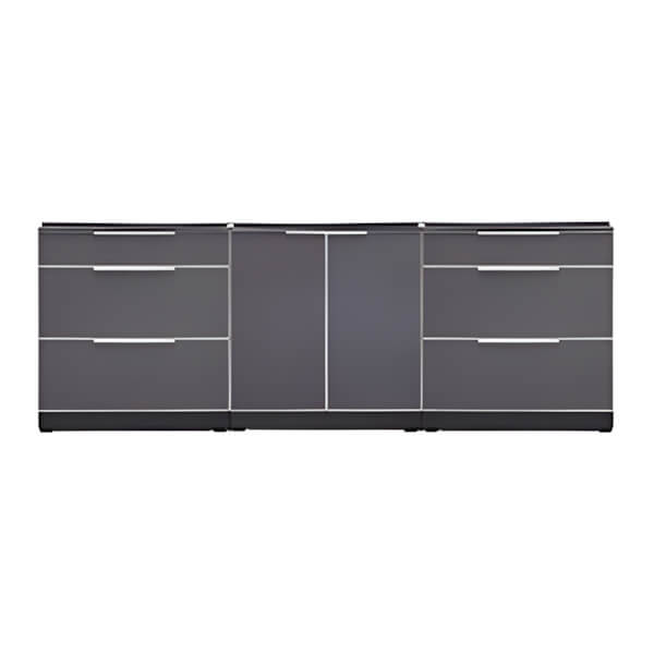 NewAge Outdoor Kitchens Aluminum Slate Grey 3-Piece Outdoor Kitchen Set (No Countertop)-70203-2 + 70201-Garage Giant