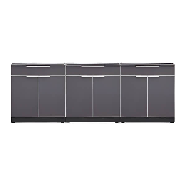 NewAge Outdoor Kitchens Aluminum Slate Grey 3-Piece Outdoor Kitchen Set (No Countertop)-70204-3-Garage Giant