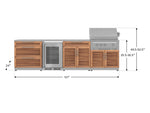 NewAge Outdoor Kitchens Stainless Steel 7-Piece Cabinet Set with 3-Drawer, Bar, Grill Cabinet, Platinum Grill, Countertops and Fridge-67916-Garage Giant 