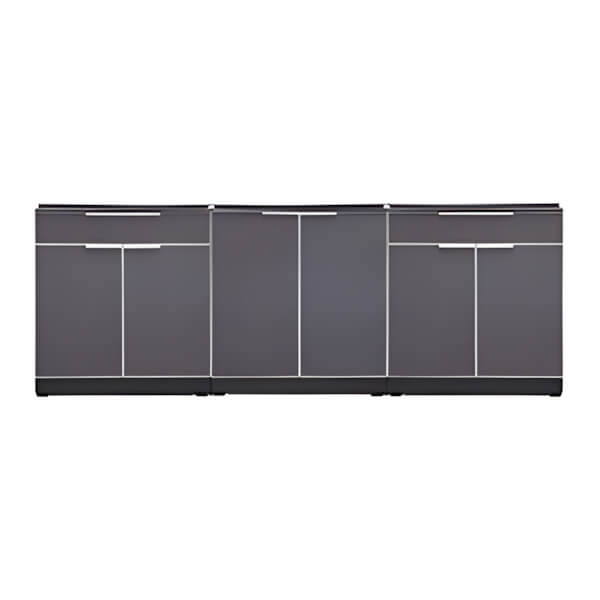 NewAge Outdoor Kitchens Aluminum Slate Grey 3-Piece Outdoor Kitchen Set (No Countertop)-70204-2 + 70201-Garage Giant