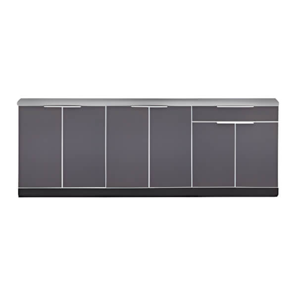 NewAge Outdoor Kitchens Aluminum Slate Grey 4-Piece Outdoor Kitchen Set with Countertops-70201-2 + 70204 + 65804-Garage Giant
