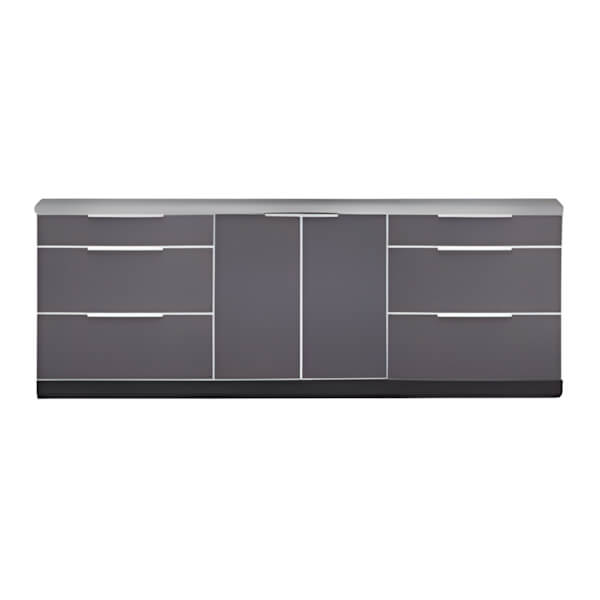NewAge Outdoor Kitchens Aluminum Slate Grey 4-Piece Outdoor Kitchen Set with Countertops-70203-2 + 70201 + 65804-Garage Giant