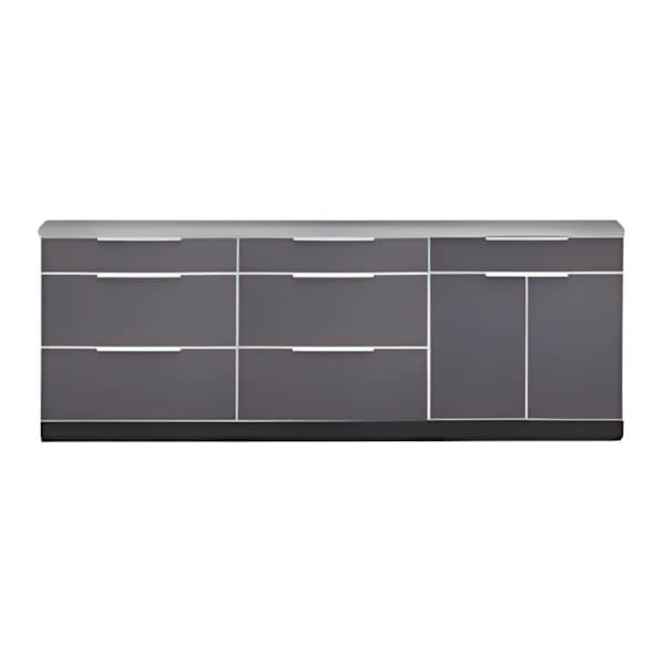 NewAge Outdoor Kitchens Aluminum Slate Grey 4-Piece Outdoor Kitchen Set with Countertops-70203-2 + 70204 + 65804-Garage Giant