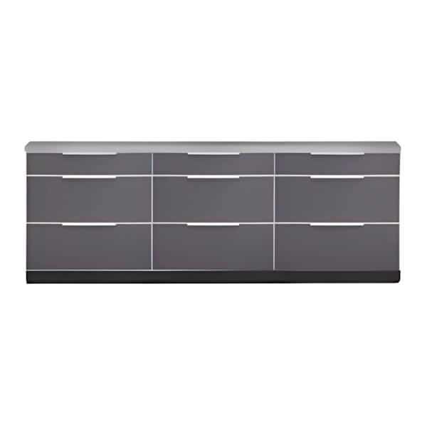 NewAge Outdoor Kitchens Aluminum Slate Grey 4-Piece Outdoor Kitchen Set with Countertops and Covers-70203-3 + 65804 + 65874 + 65881-Garage Giant