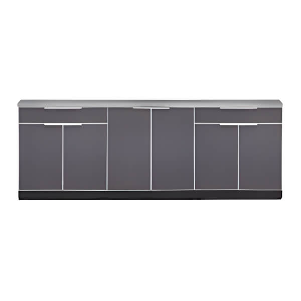 NewAge Outdoor Kitchens Aluminum Slate Grey 4-Piece Outdoor Kitchen Set with Countertops and Covers-70204-2 + 70201 + 65804 + 65874 + 65881-Garage Giant