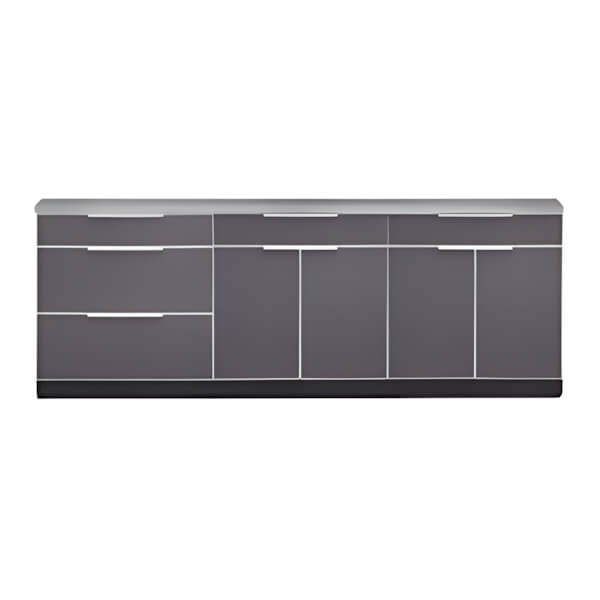 NewAge Outdoor Kitchens Aluminum Slate Grey 4-Piece Outdoor Kitchen Set with Countertops and Covers-70204-2 + 70203 + 65804 + 65874 + 65881-Garage Giant