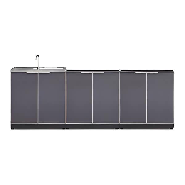 NewAge Outdoor Kitchens Aluminum Slate Grey 3-Piece Outdoor Kitchen Set (No Countertop)-70202 + 70201-2-Garage Giant