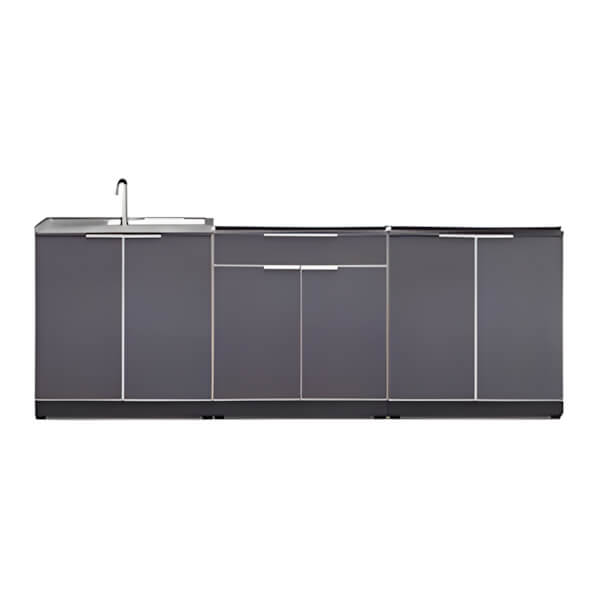 NewAge Outdoor Kitchens Aluminum Slate Grey 3-Piece Outdoor Kitchen Set (No Countertop)-70202 + 70201 + 70204-Garage Giant