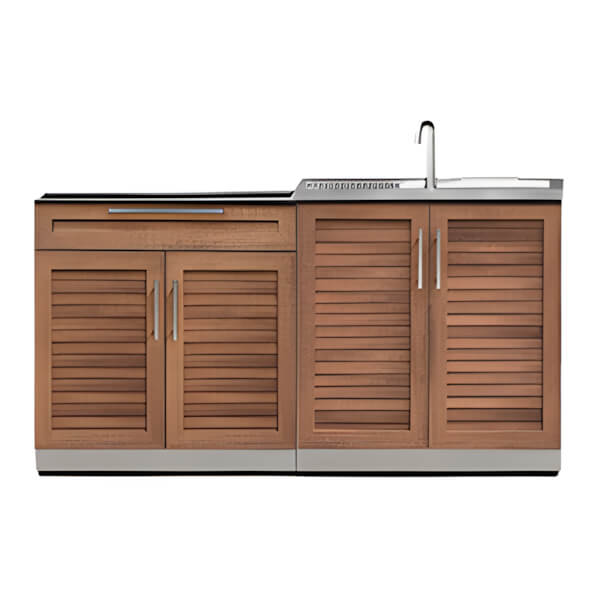NewAge Outdoor Kitchens Grove 2-Piece Outdoor Kitchen Set (No Countertop)-70102 + 70105-Garage Giant