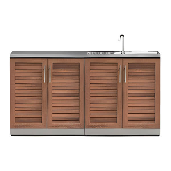 NewAge Outdoor Kitchens Grove 3-Piece Outdoor Kitchen Set with Countertops and Covers-70102 + 70101 + 65800 + 65872 + 65881-Garage Giant