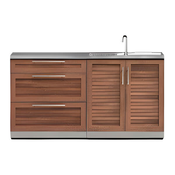 NewAge Outdoor Kitchens Grove 3-Piece Outdoor Kitchen Set with Countertops and Covers-70102 + 70103 + 65800 + 65872 + 65881-Garage Giant