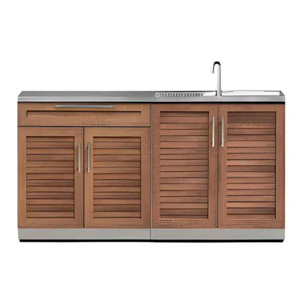 NewAge Outdoor Kitchens Grove 3-Piece Outdoor Kitchen Set with Countertops and Covers-70102 + 70105 + 65800 + 65872 + 65881-Garage Giant