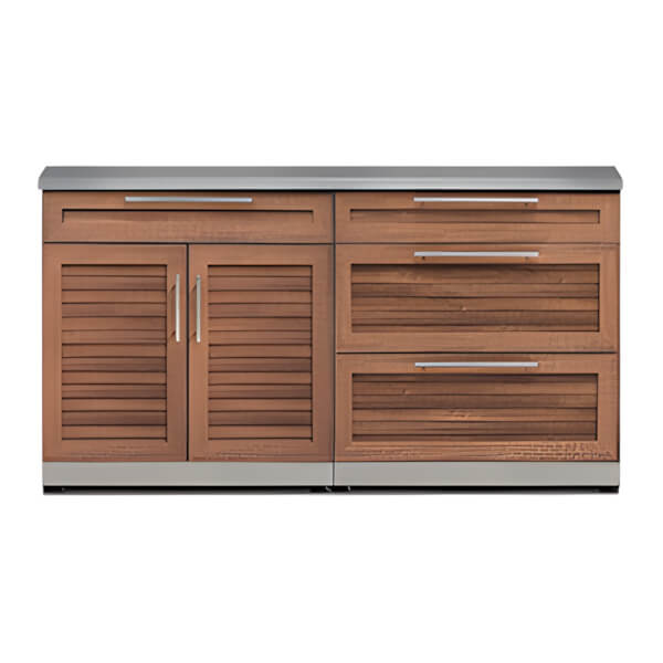 NewAge Outdoor Kitchens Grove 3-Piece Outdoor Kitchen Set with Countertops-70103 + 70105 + 65802-Garage Giant