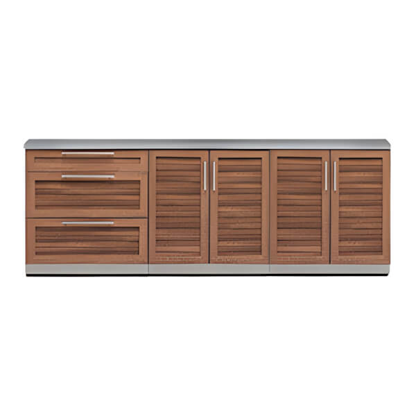 NewAge Outdoor Kitchens Grove 4-Piece Outdoor Kitchen Set with Countertops-70101-2 + 70103 + 65804-Garage Giant