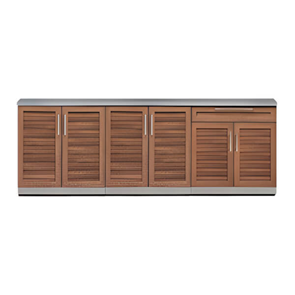 NewAge Outdoor Kitchens Grove 4-Piece Outdoor Kitchen Set with Countertops-70101-2 + 70104 + 65804-Garage Giant