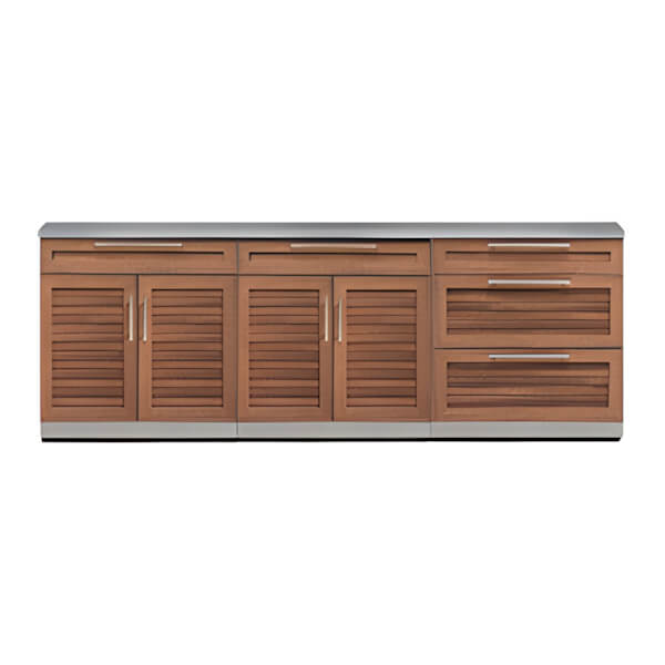 NewAge Outdoor Kitchens Grove 4-Piece Outdoor Kitchen Set with Countertops-70104-2 + 70103 + 65804-Garage Giant