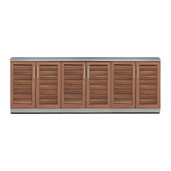 NewAge Outdoor Kitchens Grove 4-Piece Outdoor Kitchen Set with Countertops and Covers-70101-3 + 65804 + 65874 + 65881-Garage Giant