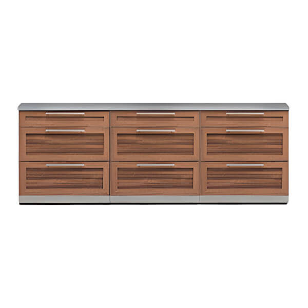 NewAge Outdoor Kitchens Grove 4-Piece Outdoor Kitchen Set with Countertops and Covers-70103-3 + 65804 + 65874 + 65881-Garage Giant