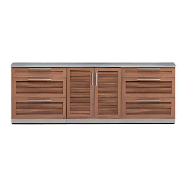 NewAge Outdoor Kitchens Grove 4-Piece Outdoor Kitchen Set with Countertops and Covers-70103-2 + 70101 + 65804 + 65874 + 65881-Garage Giant