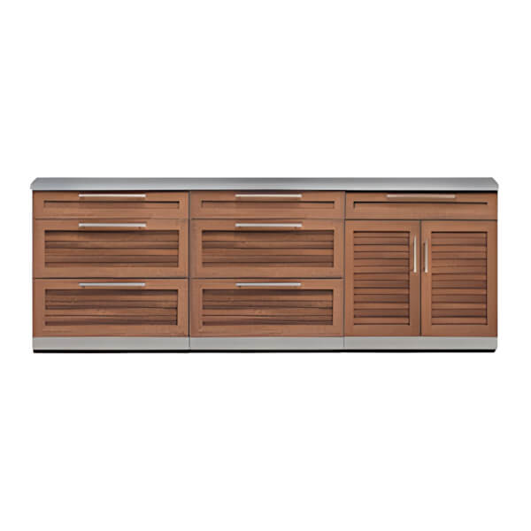 NewAge Outdoor Kitchens Grove 4-Piece Outdoor Kitchen Set with Countertops and Covers-70103-2 + 70104 + 65804 + 65874 + 65881-Garage Giant
