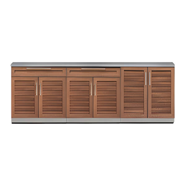 NewAge Outdoor Kitchens Grove 4-Piece Outdoor Kitchen Set with Countertops and Covers-70105-2 + 70101 + 65804 + 65874 + 65881-Garage Giant