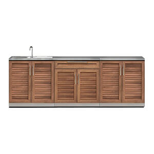 NewAge Outdoor Kitchens Grove 4-Piece Outdoor Kitchen Set with Countertops and Covers-70102 + 70101 + 70104 + 65802 + 65874 + 65881-Garage Giant