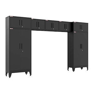 Armadillo Tough Black 7-Piece Garage Cabinet Set with Levelers-AR7PC110B-Garage Giant