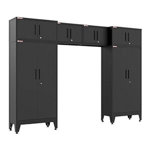 Armadillo Tough Black 6-Piece Garage Cabinet Set with Levelers-AR6PC114B-Garage Giant