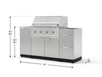 NewAge Outdoor Kitchens Outdoor Grill Island Stainless-Steel 5-Piece Cabinet Set with Sink, 3 Drawer, Grill Cabinet, Performance Grill and Stainless Steel Countertop - (Liquid Propane) 