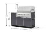 NewAge Outdoor Kitchens Outdoor Grill Island Aluminum 3-Piece Cabinet Set with Sink, Grill Cabinet and Platinum Grill-75341-Garage Giant 
