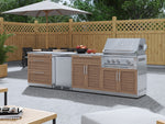 NewAge Outdoor Kitchens Stainless Steel 6-Piece Cabinet Set with Platinum Grill, Dual Side Burner, Bar and Grill Cabinet and Stainless Steel Countertop.-71557-Garage Giant 